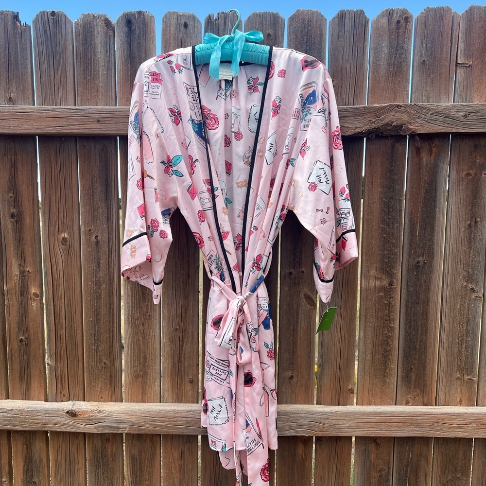 NWT Kate Spade Pink Satin Robe